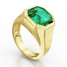AGL Certified 4.2 Carat Colombian Emerald 18K Gold Octagon Bezel Ring