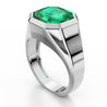 AGL Certified 4.2 Carat Colombian Emerald 18K Gold Octagon Bezel Ring