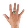 AGL Certified 4.2 Carat Colombian Emerald 18K Gold Octagon Bezel Ring