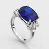 AGL Certified 5.75 Carat Burma No Heat Cushion Blue Sapphire and Diamond Ring