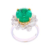 AGL Certified 6.79 Carat Minor Oil Colombian Emerald and Diamond 18K Gold Ring