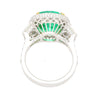 AGL Certified 7.36 Carat No Oil Cushion-Cut Colombian Emerald & Half Moon Cut Diamonds Ring