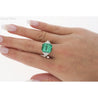 AGL Certified 8.01 Carat No Oil Colombian Emerald Vintage Platinum Ring