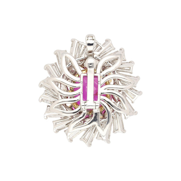 AGL Certified 9.55 Carat No Heat Burma Pink Sapphire Detachable Ring To Pendant