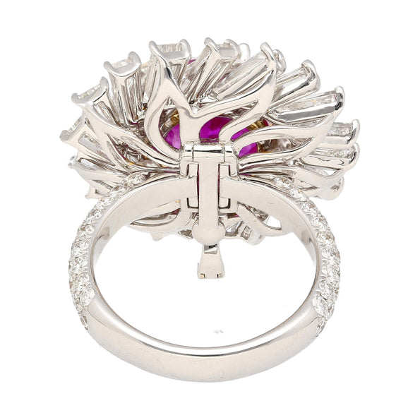 AGL Certified 9.55 Carat No Heat Burma Pink Sapphire Detachable Ring To Pendant