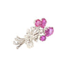 AGL Certified No Heat Ceylon Pink Sapphire and Diamond Platinum Floral Brooch