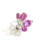 AGL Certified No Heat Ceylon Pink Sapphire and Diamond Platinum Floral Brooch