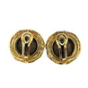 Ancient Greek Coin & Round Cut Diamond Bezel Set in 22K Yellow Gold Earrings