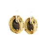 Ancient Greek Coin & Round Cut Diamond Bezel Set in 22K Yellow Gold Earrings