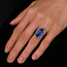 Antique Old Mine 11.3 Carat No Heat Burma Blue Sapphire & Diamond Halo Ring in Platinum