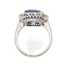 Antique Old Mine 11.3 Carat No Heat Burma Blue Sapphire & Diamond Halo Ring in Platinum