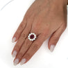 Art Deco 4.05 Carat Ruby and Old Euro Diamond Halo Platinum Ring - AGL Certified