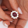 Art Deco 4.05 Carat Ruby and Old Euro Diamond Halo Platinum Ring - AGL Certified