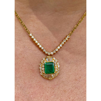 アールデコ調 天然1.33カラット エメラルド Pendant、18Kソリッドゴールド – Assay Jewelers