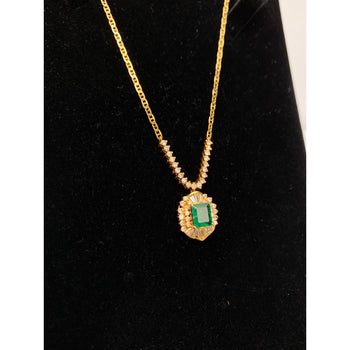 アールデコ調 天然1.33カラット エメラルド Pendant、18Kソリッドゴールド – Assay Jewelers