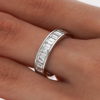 Assay Channel Emerald Cut Diamond Eternity Band Ring 14K White Gold – Assay Jewelers