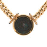 Authentic Constantine Roman Coin Bezel 18K Gold Cuban Chain Necklace
