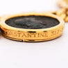 Authentic Constantine Roman Coin Bezel 18K Gold Cuban Chain Necklace