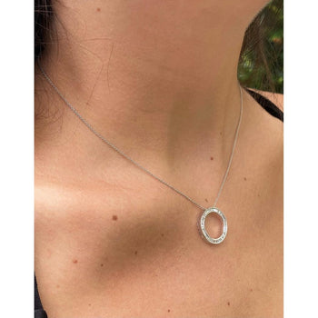 Baguette Cut Circle Diamond Pendant in 14k white gold – Assay Jewelers