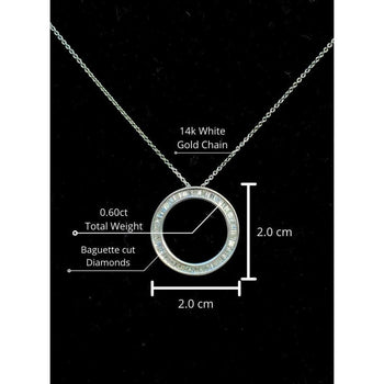 Baguette Cut Circle Diamond Pendant in 14k white gold – Assay Jewelers