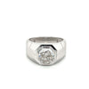 Fassung Set Solitaire 3 Karat Oktagon CVD Lab Grown Diamant Herren Ring In Platin
