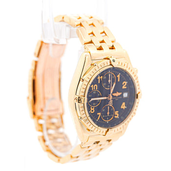 Breitling 18K Yellow Gold Chronomat Black Dial 1884 Ref. K13050.1 Watch Box & Papers – Assay Jewelers
