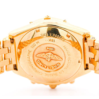 Breitling 18K Yellow Gold Chronomat Black Dial 1884 Ref. K13050.1 Watch Box & Papers – Assay Jewelers