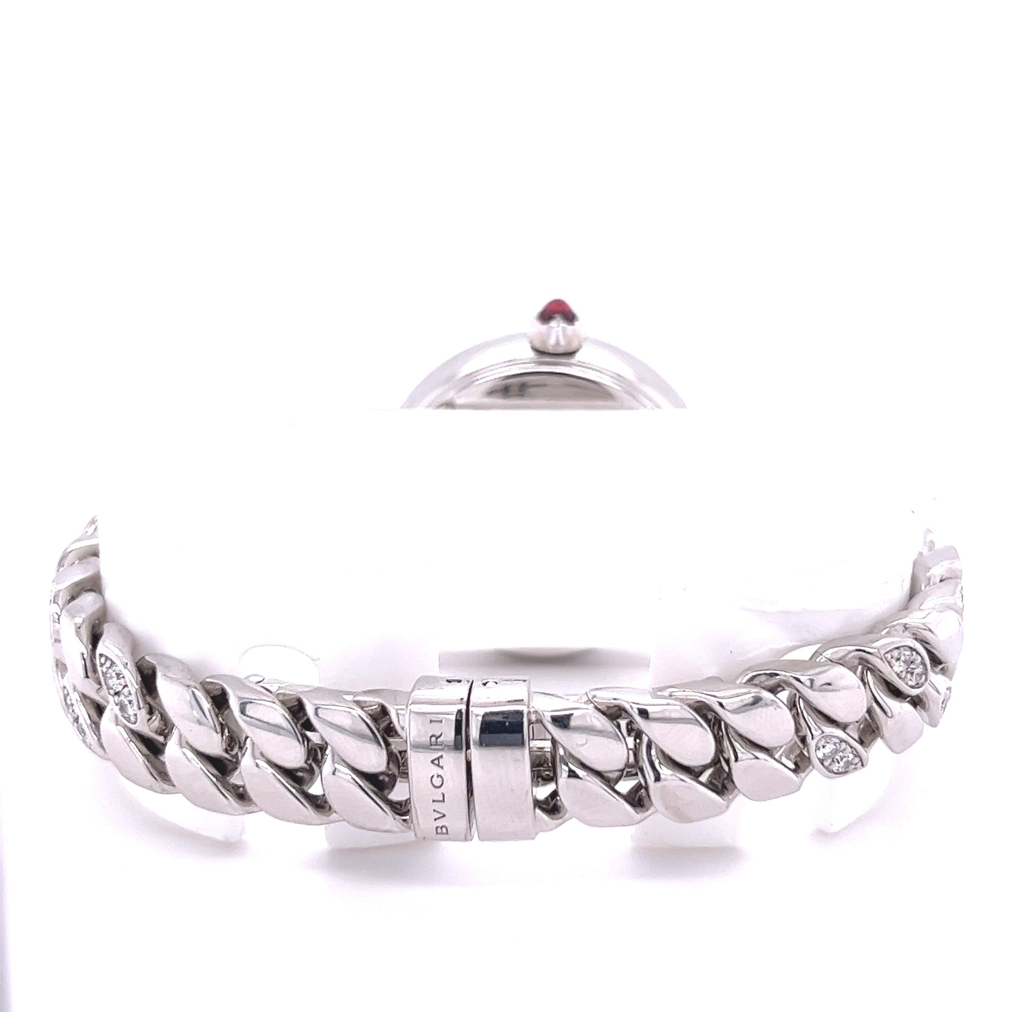 Bulgari 31mm Catene Watch with 18k White Gold and Diamond Link Strap
