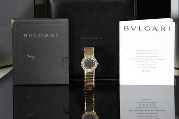 Bulgari Tubogas BB23 18K Yellow Gold Diamond Dial 26mm Ladies Watch Full Set – Assay Jewelers