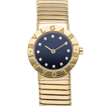 Bulgari Tubogas BB23 18K Yellow Gold Diamond Dial 26mm Ladies Watch Full Set – Assay Jewelers