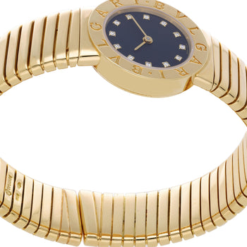 Bulgari Tubogas BB23 18K Yellow Gold Diamond Dial 26mm Ladies Watch Full Set – Assay Jewelers