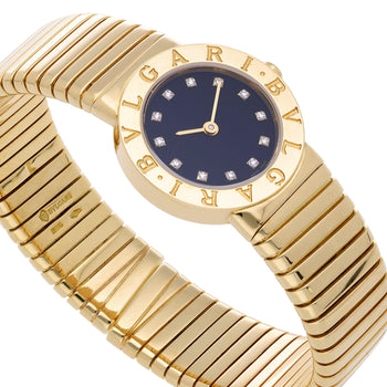 Bvlgari Tubogas BB23 18K Yellow Gold Diamond Dial 26mm Ladies Watch Full Set – Assay Jewelers