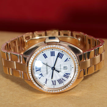 Cartier Clé de Cartier WJCL0003 Diamond Bezel 18K Rose Gold Watch Full Set – Assay Jewelers