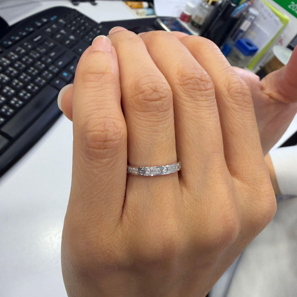 Cartier Love 18K White Gold Full Diamond Pavé Screw Motif Wedding Band Ring