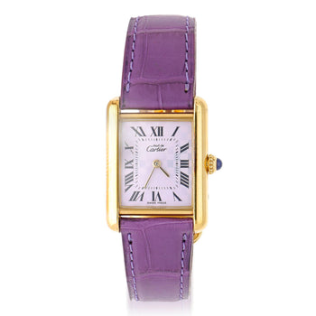 Cartier Must de Cartier Tank 2415 Japan Limited Purple Checkerboard Dial Watch – Assay Jewelers