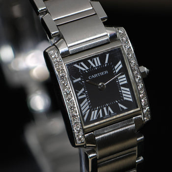 Cartier Tank Française W51026Q3 Diamond Black Dial Limited Edition Watch – Assay Jewelers