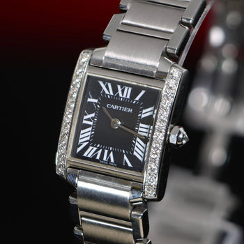 Cartier Tank Française W51026Q3 Diamond Black Dial Limited Edition Watch – Assay Jewelers