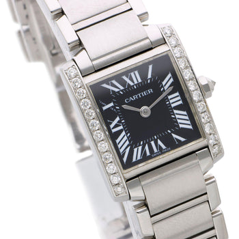 Cartier Tank Française W51026Q3 Diamond Black Dial Limited Edition Watch – Assay Jewelers