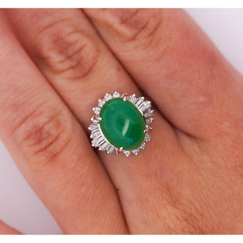 Certified 5.16 Carat Fei Cui Type A Jadeite Jade and Diamond Cocktail Ring – Assay Jewelers