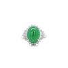 Zertifizierter 5,16 Karat Fei Cui Typ A Jadeit-Jade und Diamant-Cocktail-Ring