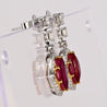 Certified 9.47 Carat Burma Ruby & Diamond Milgrain Chandelier Drop Earrings