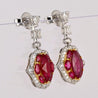 Certified 9.47 Carat Burma Ruby & Diamond Milgrain Chandelier Drop Earrings
