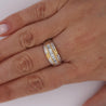 Channel Baguette Diamond Platinum 18K Gold Band Ring