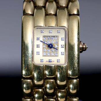 Chaumet Khésis Factory Diamond Dial 18K Yellow Gold Bracelet Watch Circa 2000 – Assay Jewelers