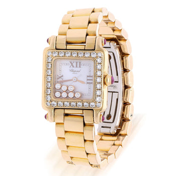 Chopard Happy Sport 27/6851-21/11 Diamond and Ruby 18K Rose Gold Full Set Watch – Assay Jewelers