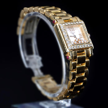 Chopard Happy Sport 27/6851-21/11 Diamond and Ruby 18K Rose Gold Full Set Watch – Assay Jewelers