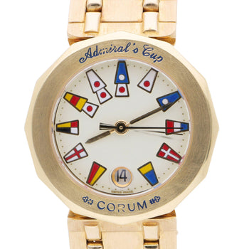 Corum Admiral's Cup Nautical Flag Dial 27mm Circa 1990 18K Yellow Gold Watch – Assay Jewelers