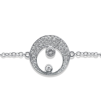 Crescent Moon and Star Diamond Bracelet in 18k White Gold – Assay Jewelers