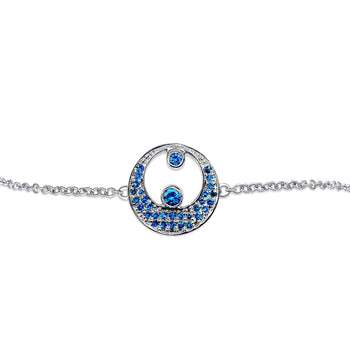 Crescent Moon and Star Diamond Bracelet in 18k White Gold – Assay Jewelers