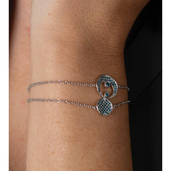 Crescent Moon and Star Diamond Bracelet in 18k White Gold – Assay Jewelers